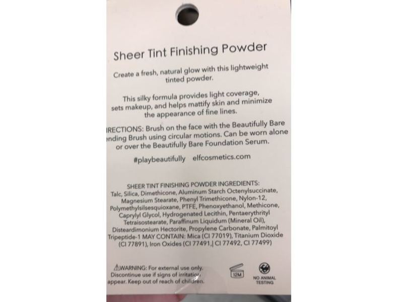 e.l.f. Cosmetics Beautifully Bare Sheet Tint Finishing Powder, Light/Medium, 0.33 oz/9.4 g