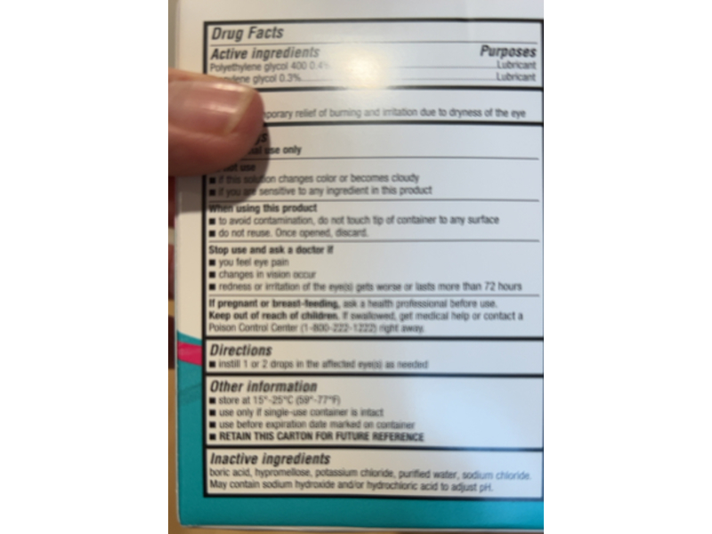 Equate Lubricant Eye Drops, 0.01 fl oz/04 mL