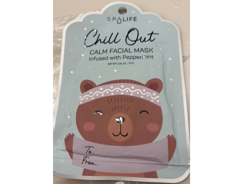 SpaLife Chill Out Calm Facial Mask, Peppermint, 0.81 oz/23 g