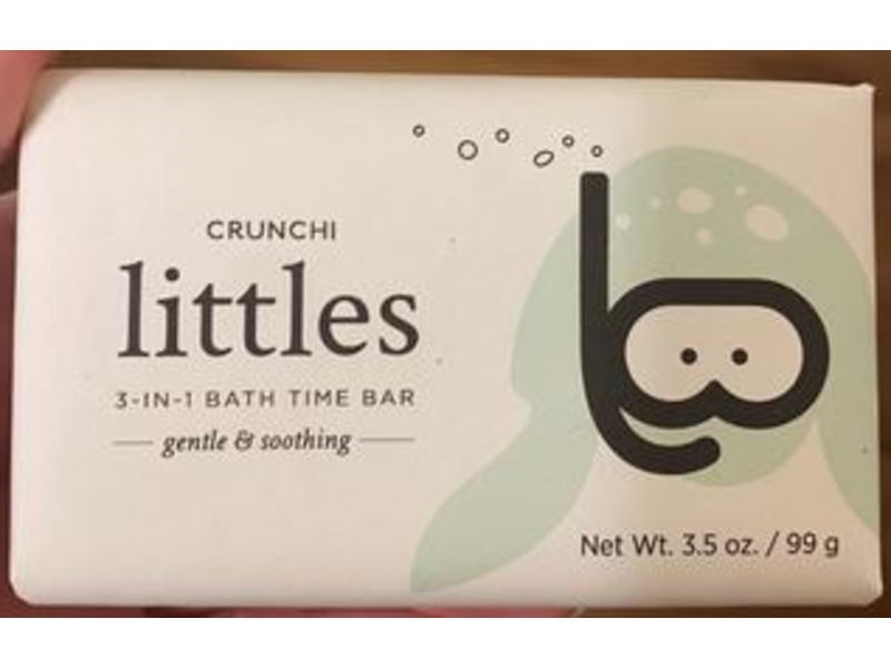 Crunchi Littles 3-In-1 Bath Time Bar, Gentle & Soothing, 3.5 oz/99 g