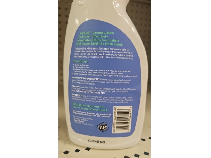 Up & Up Triple Action Laundry Stain Remover, Fresh Scent, 22 fl oz/650.6 mL