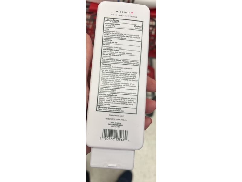 Native Mineral Suncare Zinc Oxide Sunscreen, Topical Breeze SPF 30, 7 fl oz/207 mL