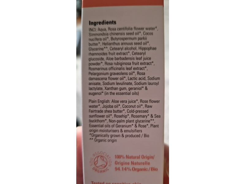 Odylique Timeless Rose Moisturiser, 1.69 fl oz/50 mL