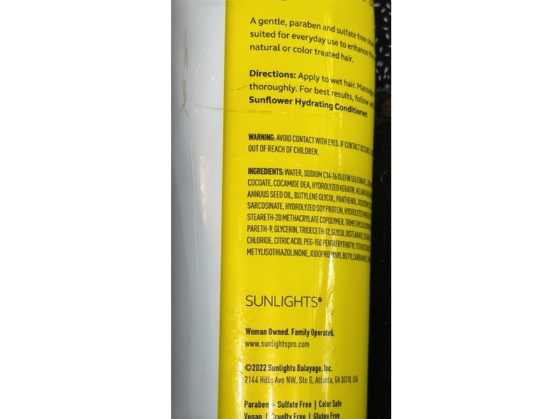 Sunlights Keratin + Sunflower Cleaning Shampoo, 12 fl oz/355 mL