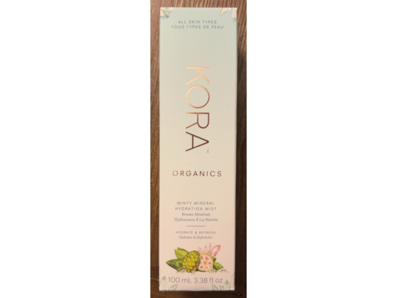 Kora Organics Hydration Mist, Minty Mineral, 3.38 fl oz/100 mL