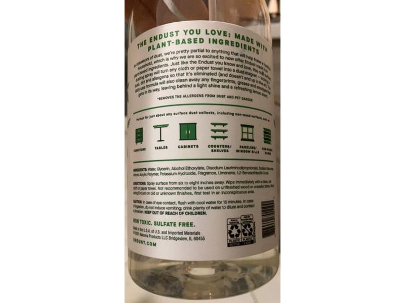 Endust Dust & Clean Multi-Surface Spray, Lemon Scent, 28 oz/828 mL