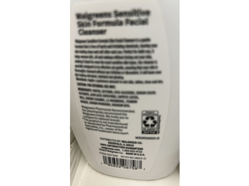 Walgreens Facial Cleanser, 8.0 fl oz/237 mL
