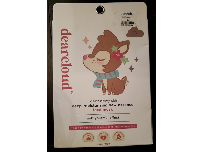 Dear Cloud Deep-Moisturizing Dew Essence Face Mask, 0.53 oz/25 g, Count 5