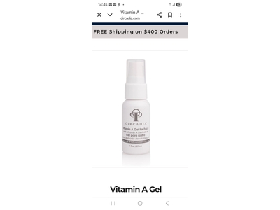 Circadia Face Gel, Vitamin A, 1 fl oz/29 mL