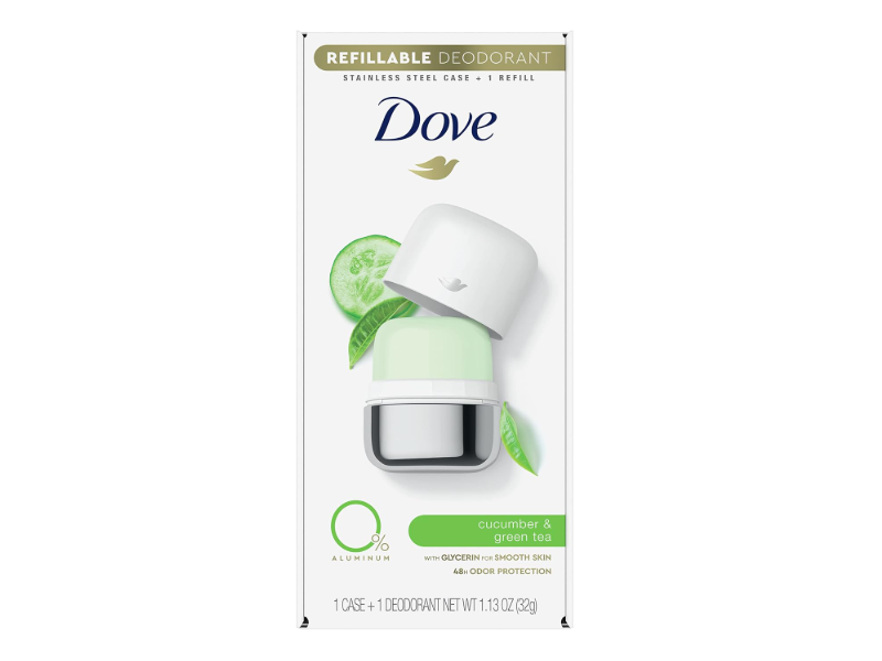 Dove Refillable Deodorant, Cucumber & Green Tea , 1.13 oz/32 g