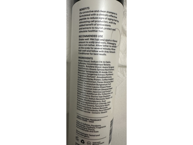 Arey Wash Shampoo, 8.45 fl oz/250 mL