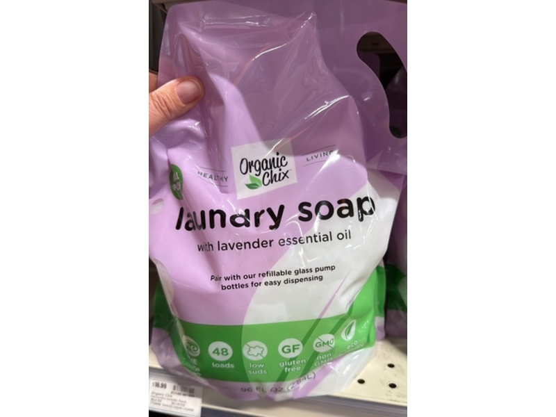 Organic Chix Laundry Soap, Lavender Essential Oil, 48 Loads, 96 fl oz/2.84 L