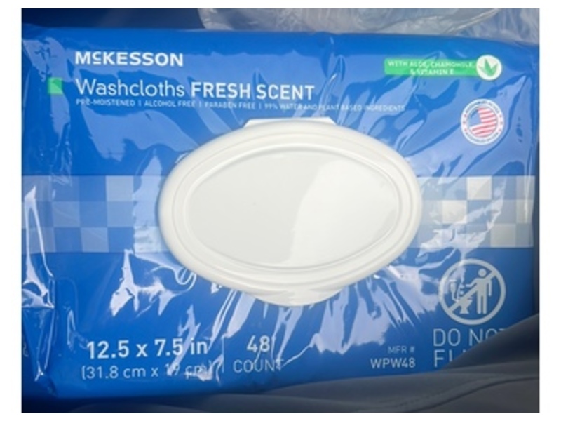 Mckesson Washcloth Wipes, Fresh , 48 Count