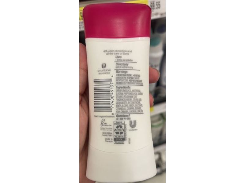 Dove Teens Deodorant, Strawberry Sparkle, 2.6 oz/74 g