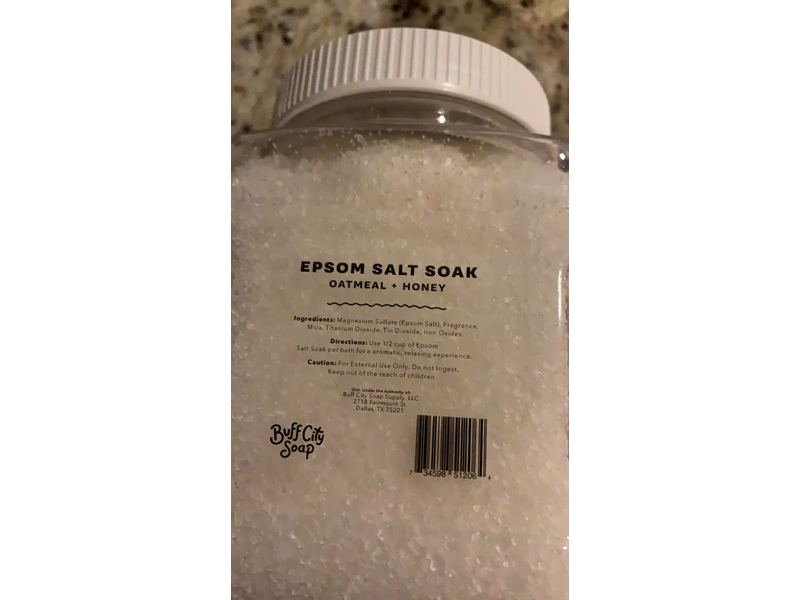 Buff City Soap Epsom Salt Soak, Oats & Honey, 30 oz/850 g