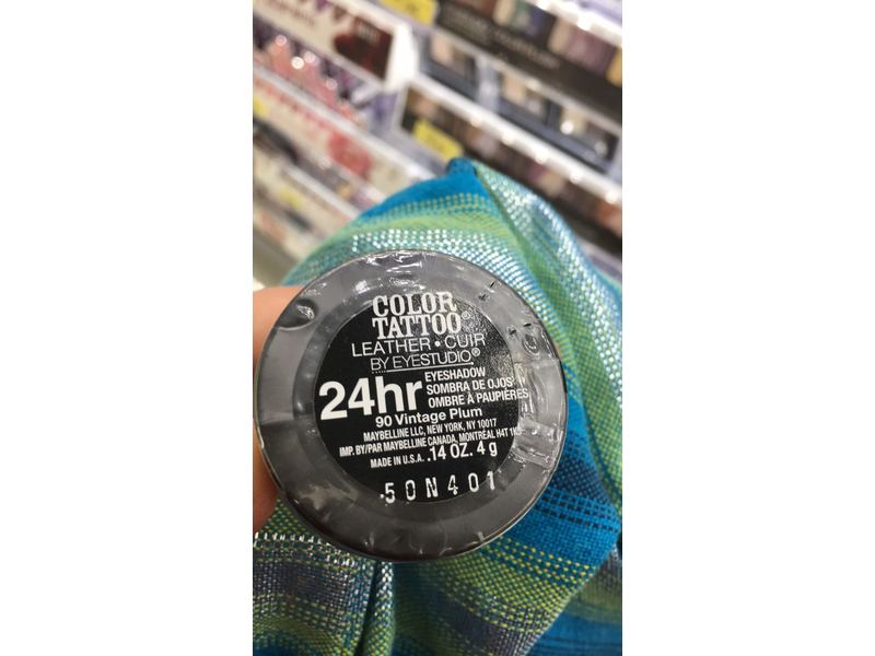 Maybelline New York Eyestudio Color Tattoo 24HR Cream Gel Eye Shadow, Vintage Plum, 0.14 oz.