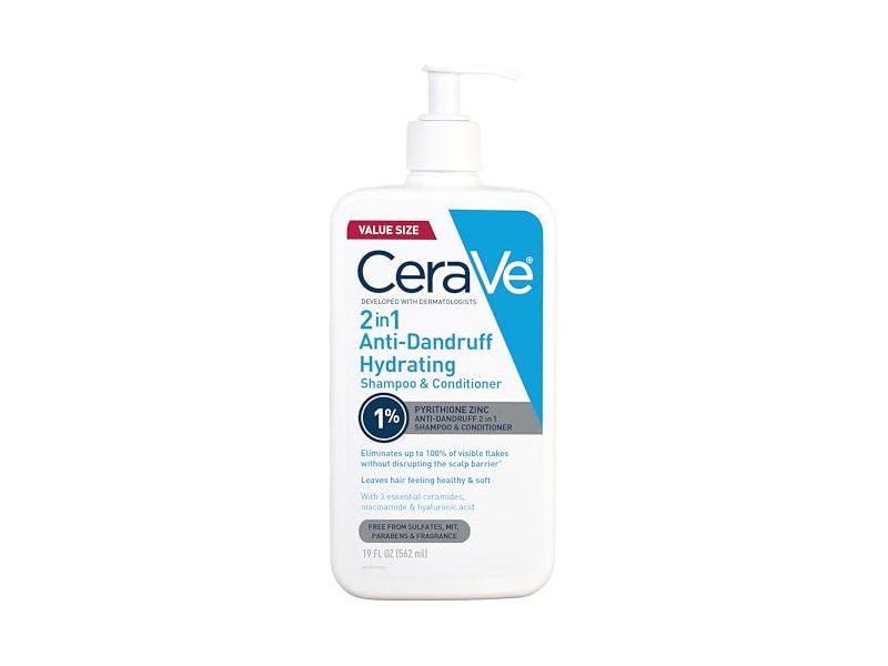 CeraVe 2 In1 Anti-Dandruff Hydrating Shampoo & Conditioner, 19 fl oz/562 mL