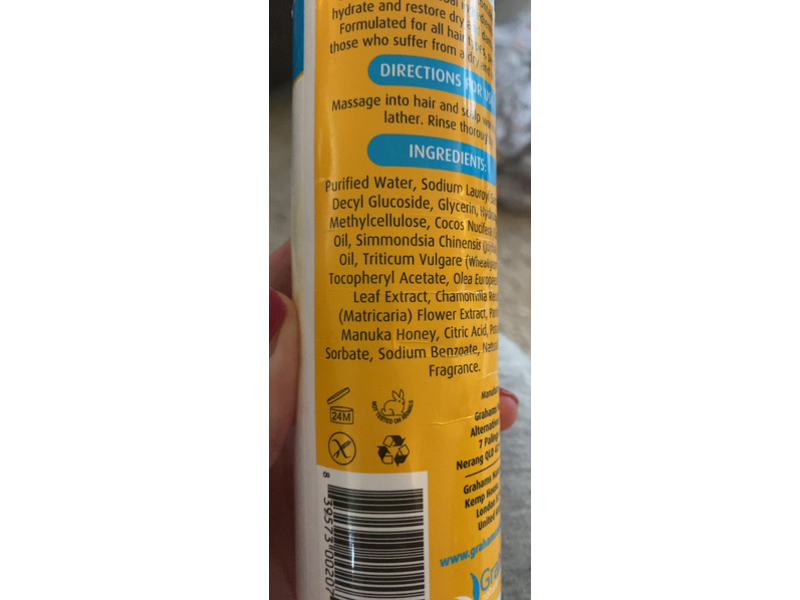 Grahams Natural Hair Shampoo with Coconut & Manuka Honey, 8.45 fl oz/250 mL