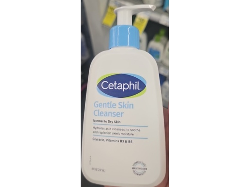 Cetaphil Gentle Skin Cleanser, Glycerin, Vitamin B3 & B5, 8 fl 0z/237 mL