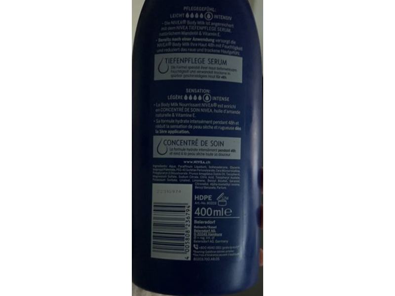 Nivea Body Milk Nourishing Lotion, 400 mL