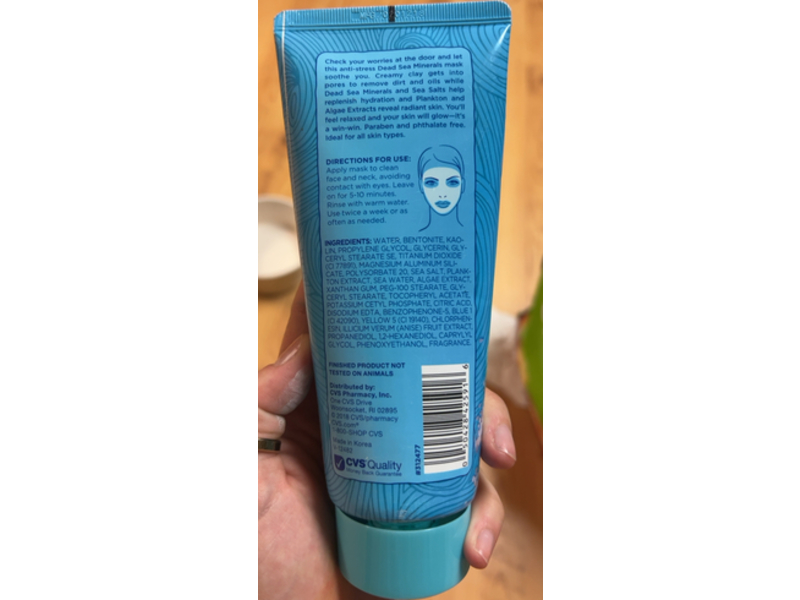 Dead Sea Minerals Anti-Stress Clay Facial Mask, 6 fl oz/177 mL