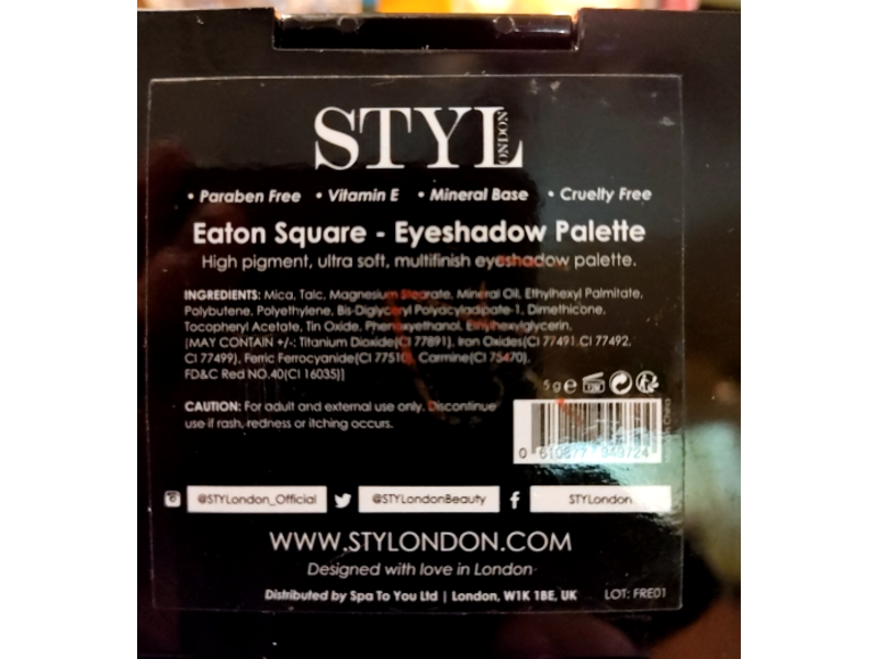 Styl London Eaton Square Eyeshadow Palette, 5 g