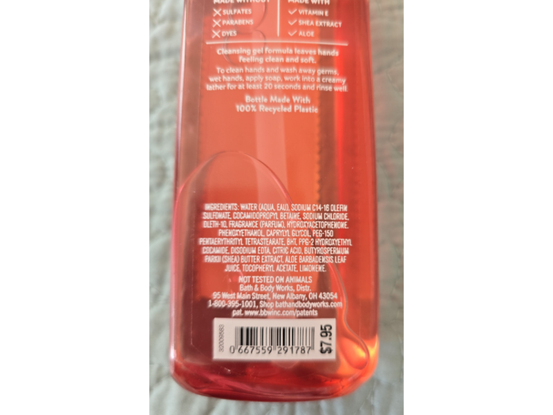 Bath & Body Works Cleansing Gel Hand Soap, Champagne Apple & Honey, 8 fl oz/236 mL