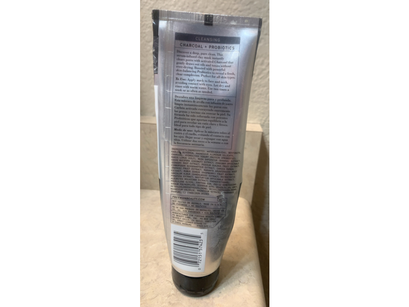 Freeman Beauty Infusion Cleansing Clay Mask, Charcoal + Probiotics, 5 fl oz/147 mL