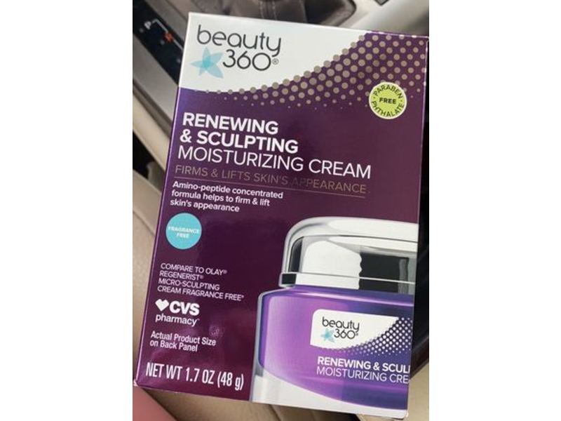 Beauty 360 Renewing & Sculpting Moisturizing Cream, Fragrance Free, 1.7 oz/48 g