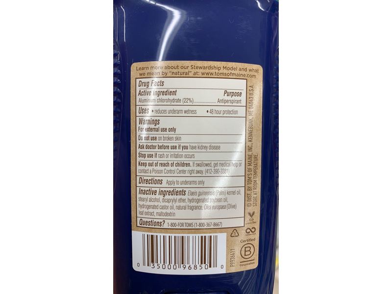 Tom's of Maine Antiperspirant Deodorant for Men, Mountain Spring, 2.25 oz.