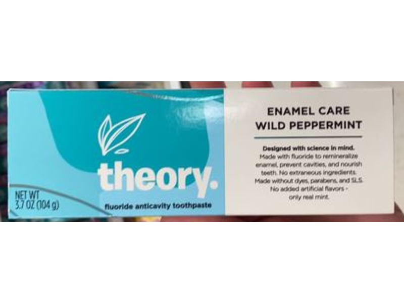 Theory Enamel Care Natural Toothpaste, Wild Peppermint, 3.7 oz/104 g