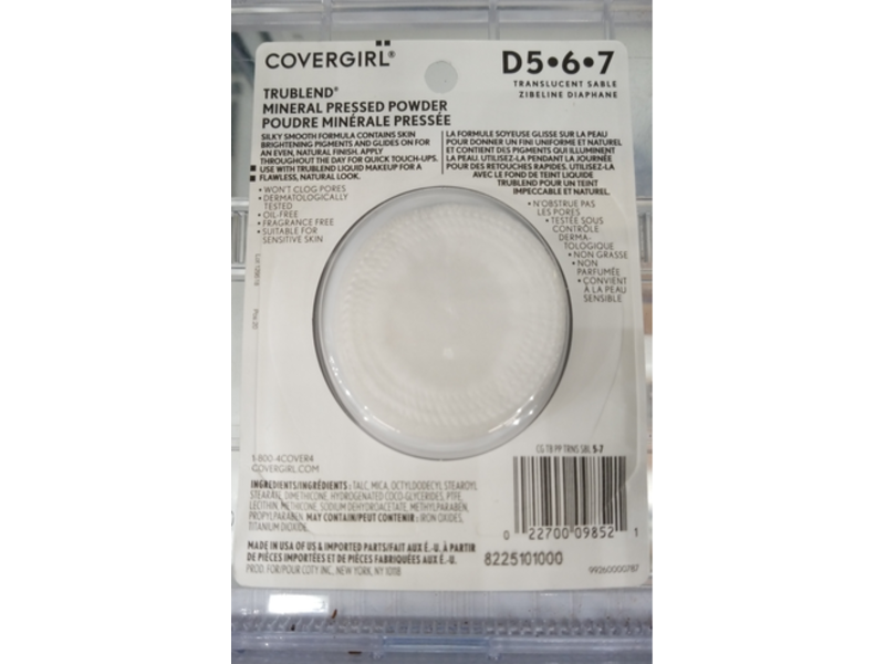 CoverGirl Trublend Mineral Pressed Powder, Translucent Sable 6, 0.39 oz/11 g