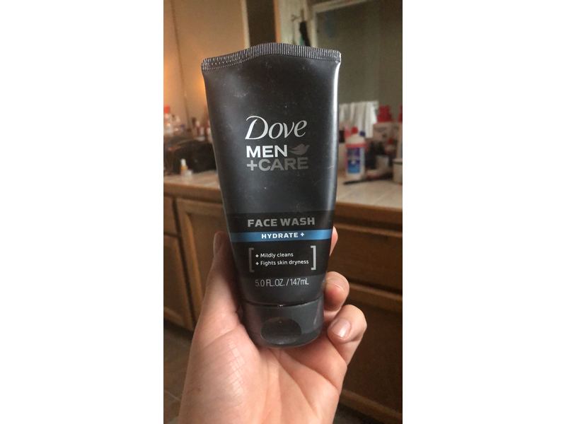 Dove Men + Care Face Wash, Hydrate+, 5 fl oz/148 mL.