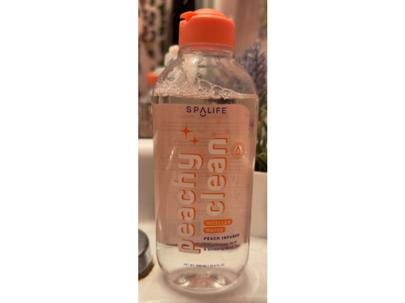 Spa Life Peachy Clean Micellar Water, Peach, Hyaluronic Acid & Ginseng Root, 13.5 fl oz/399 mL