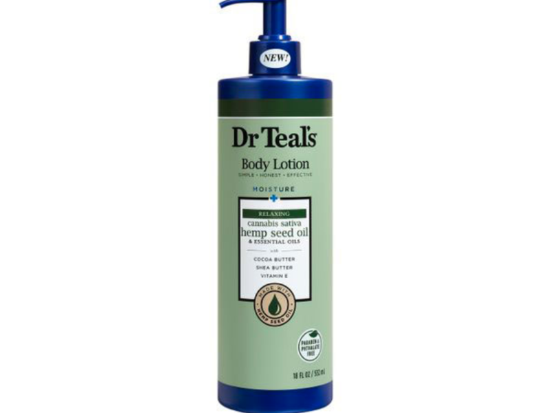 Dr Teal's Body Lotion, Cannabis Sativa Hemp Seed Oil, 18 fl oz/532 mL