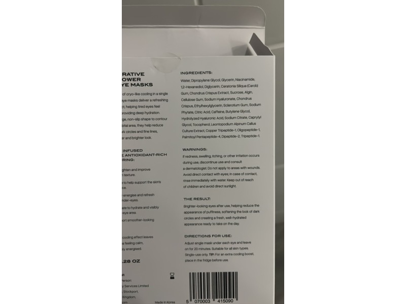 Cosmetic Consult Miracle Cryo Eye Masks, Pack Of 4