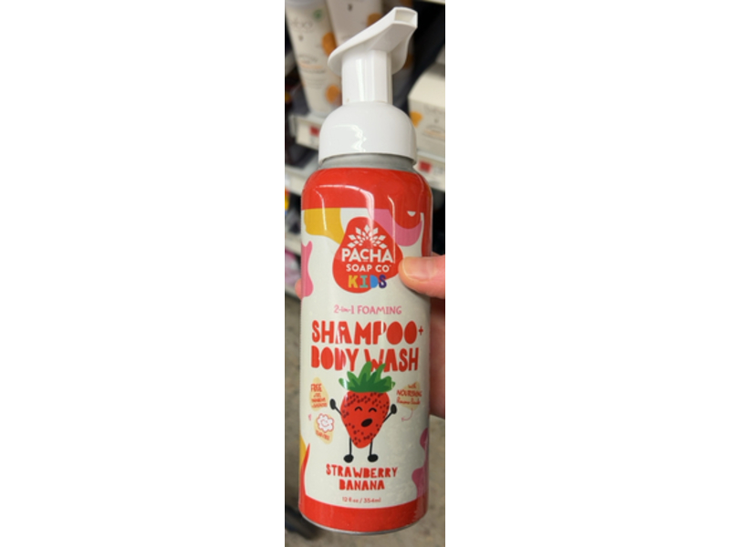 Pacha Soap Co Shampoo + Body Wash, Strawberry Banana, 12 fl oz/354 mL