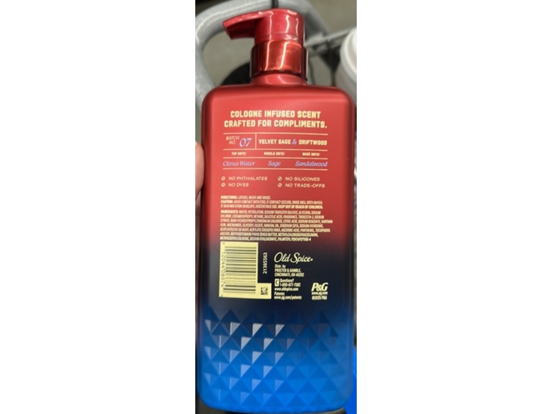 Old Spice Cologne Infused Hydrating Body Wash, Velvet Sage & Driftwood, 20 fl oz/591 mL