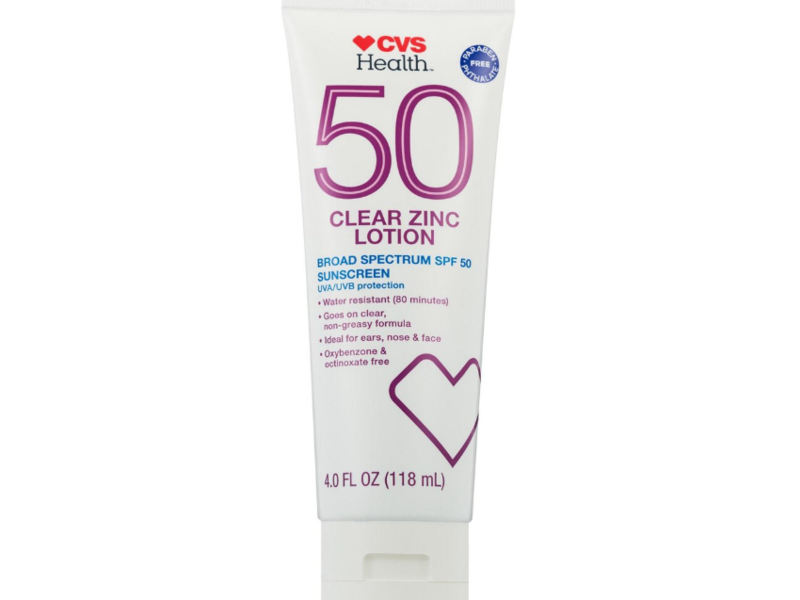 CVS Health Clear Zinc Sun Lotion, SPF 50, 4 fl oz/118 mL