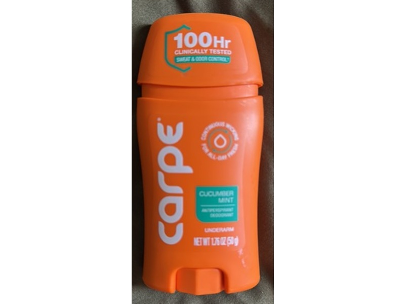 Carpe Underarm Antiperspirant Deodorant, Cucumber Mint, 1.76 oz/50 g