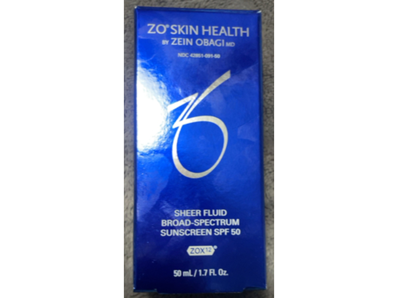 ZO Skin Health Sheer Fluid Sunscreen, SPF 50, 1.7 fl oz/50 mL
