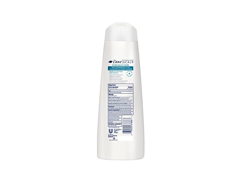 Dove 2 in 1 Pure Daily Care Shampoo and Conditioner, 12 Ounce