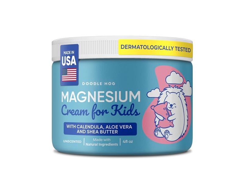 Doodle Hog Magnesium Cream, Unscented, Calendula + Aloe Vera + Shea Butter, 4 fl oz