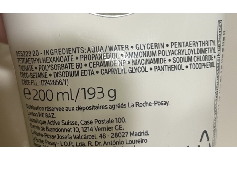 La Roche-Posay Toleriane Caring Wash Anti-Discomfort Facial Cleanser, 200 mL