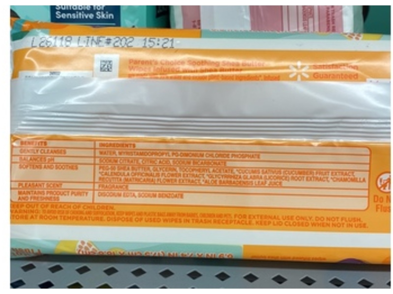 Parent's Choice Soothing Wipes, Shea Butter, 50 Count