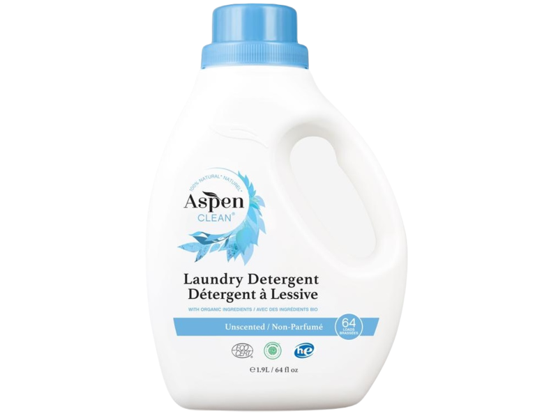 Aspen Clean Natural Laundry Detergent, Unscented, 1.9 L/64 fl oz