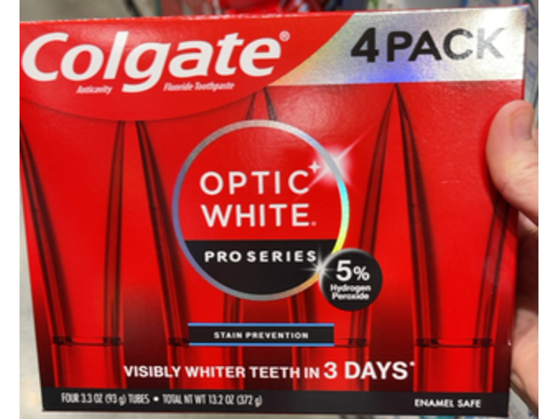 Colgate Optic White Pro Series Whitening Toothpaste, Stain Prevention, 3.3 oz/93 g