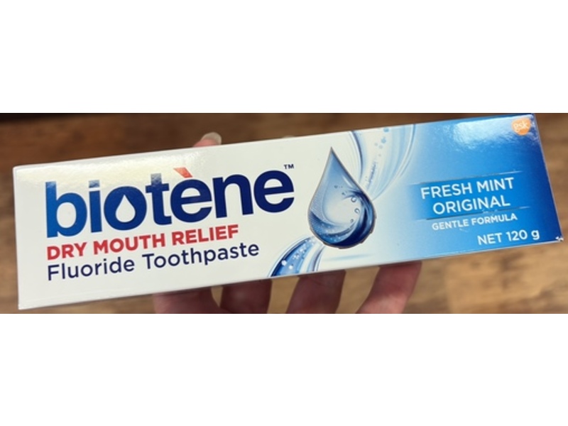Biotene Dry Mouth Relief Fluoride Toothpaste, Fresh Mint, 120 g