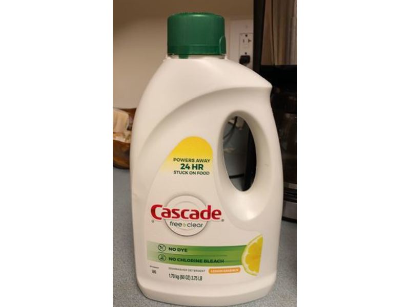 Cascade Free & Clean Dishwasher Detergent, Lemon Essence, 60 oz, 2 Count