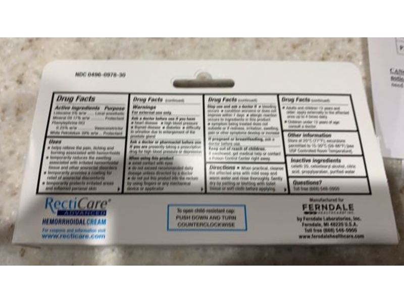 RectiCare Advanced Hemorrhoidal Cream, 30 g